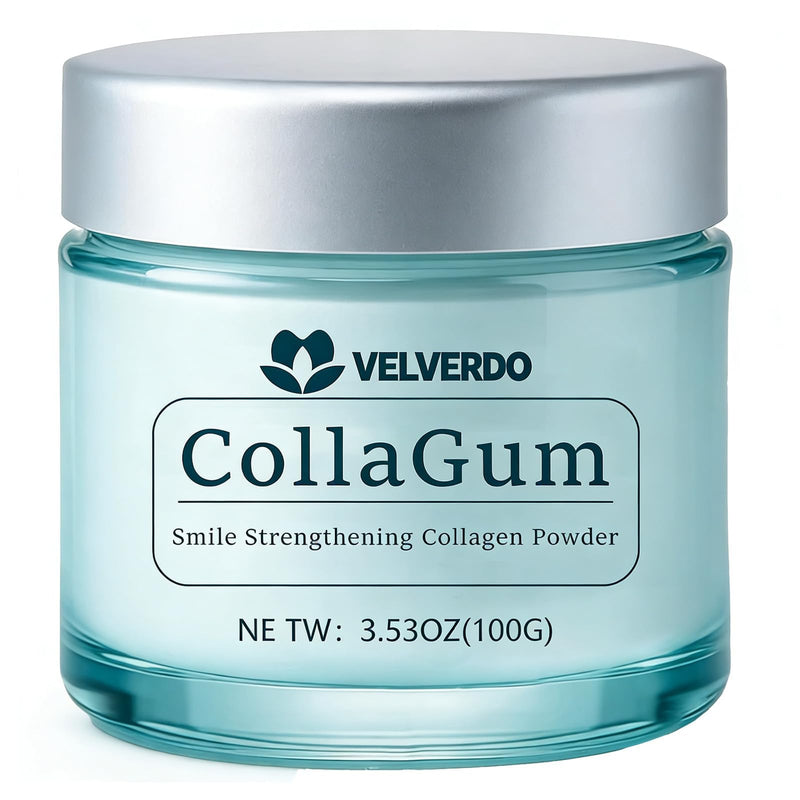 Velverdo Collagen Tooth Powder, Collagen Tooth - Hydroxyapatite Toothpaste Powder, Strengthens Enamel & Gums, Natural Oral Care Formula (1pc) 1pc