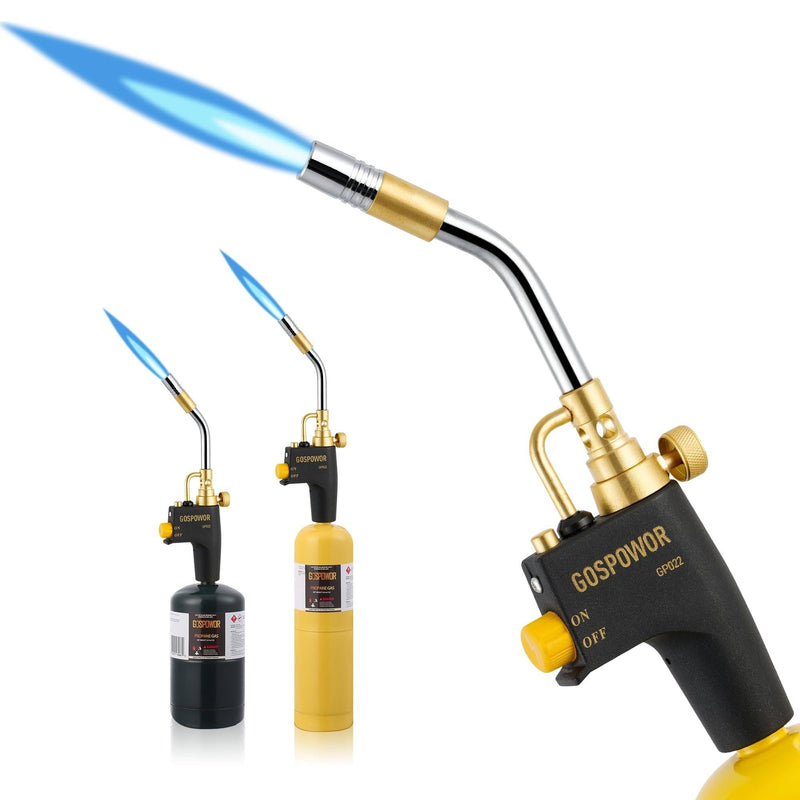High Intensity Propane Torch Head Fuel by Propane, MAPP, Welding Torch, Turbo Gas Torch Kit, Trigger Start Mapp Gas Torch Kit with Igniter,Propane torch,Blow Torch(Fuel Not Included) Black