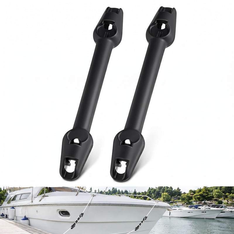 Hungdao 2 Pack Boat Mooring Snubber Dock Edge Dock Line for 3/8" - 7/16" (9.5-11mm) Black Small