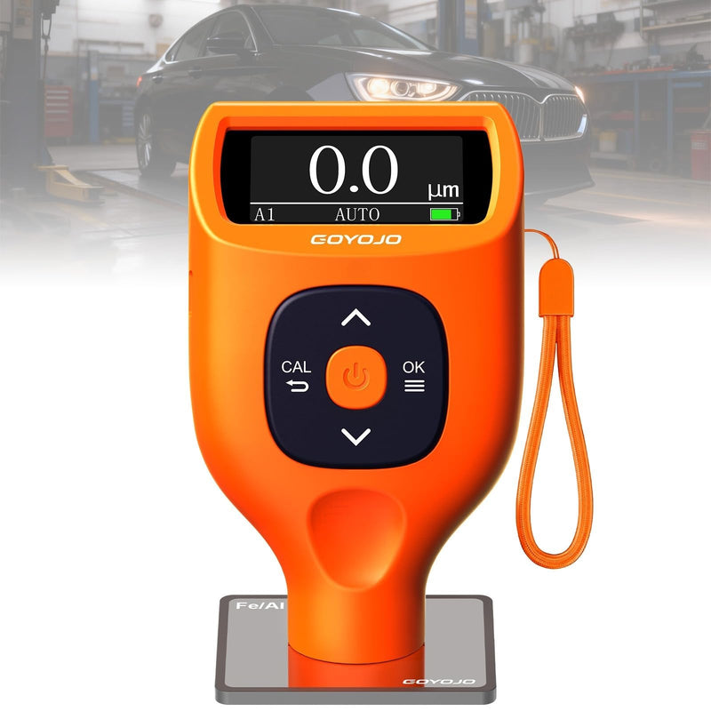 GOYOJO Paint Thickness Gauge for Cars, 0-2000μm (0-79 mils) Coating Thickness Meter, Auto Fe/Al/Zn/Fe(C) Detection, 0.1μm Resolution, ±(2%+1μm) Accuracy for Paint Inspection CTG-1(Standard)