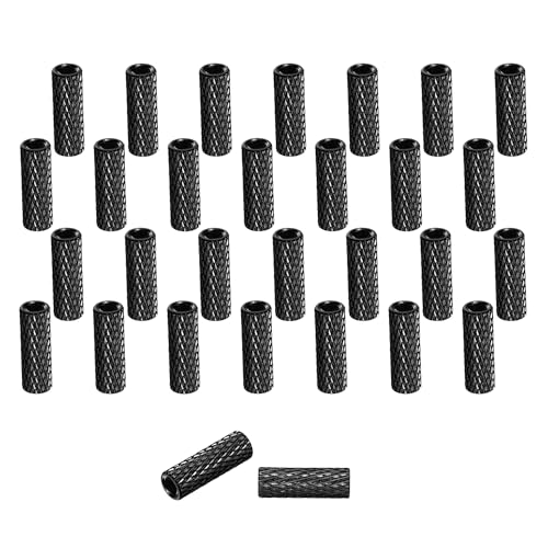 MECCANIXITY 100 Pcs M3 x 15mm Knurled Aluminum Standoff Mesh Spacer Column for FPV Drone RC Airplane Racing Car Simracing, Black M3*15mm