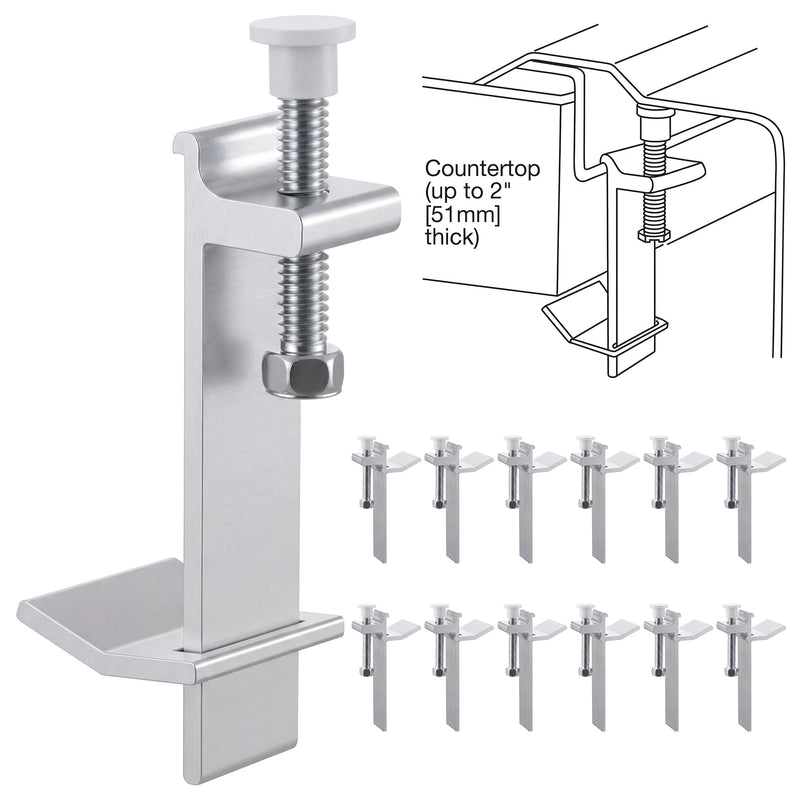 Dreyoo 12 Pack Sink Clips for Countertop Sinks, Heavy Duty J Channel Mounting Clips for Drop In Installation, Adjustable Hardware for Thick Countertops up to 2" (51mm)(Practical Style)
