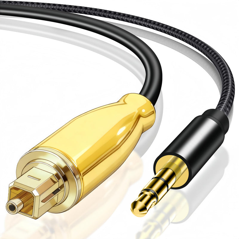 192KHz DAC Optical to 3.5mm Converter,Optical Audio Cable to AUX Cable Adapter,Digital to Analog Audio Converter for HDTV DVD Set-top Boxes Out to Speaker Audio Mixer(Unidirectional O-ptical to AUX) 3.3FT