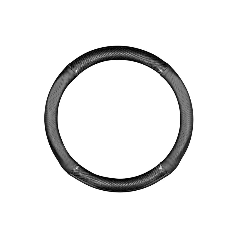 1 Pack Car Steering Wheel Cover Carbon Fiber, Leather Non-Slip Protector, Breathable All Season Universal Fit for Most Cars, Trucks, SUVs (Circular) 1 PC Circular