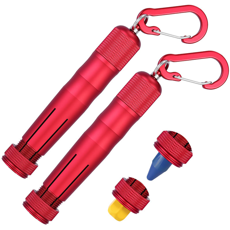 Metal Ambidextrous Lumber Keel Crayon Holder | Contoured Grip Handle | Fits 1/2" Round or Hexagonal Crayons & Ferro Rods | Kio | Construction Carpenter| Red 2 Pack Red-2