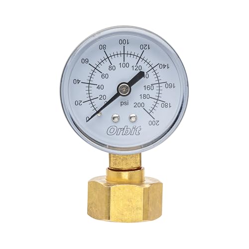 Orbit 26230 Water Pressure Gauge 3/4 in. FHT 200 PSI Dual-Label Irrigation