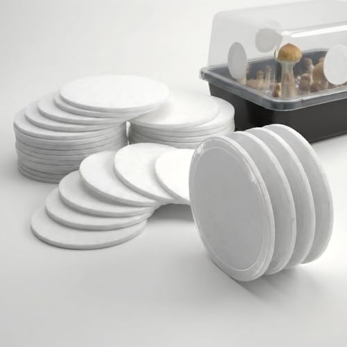 30 Pack Monotub Adhesive Filter Disks – 2.9” Synthetic Filter Patches, 2mm Thick Peel & Stick Air Filter Pads for Mushroom Growing Supplies, Fits DIY & Standard Monotubs (Up to 2.5” Holes) 30 Pcs-2mm