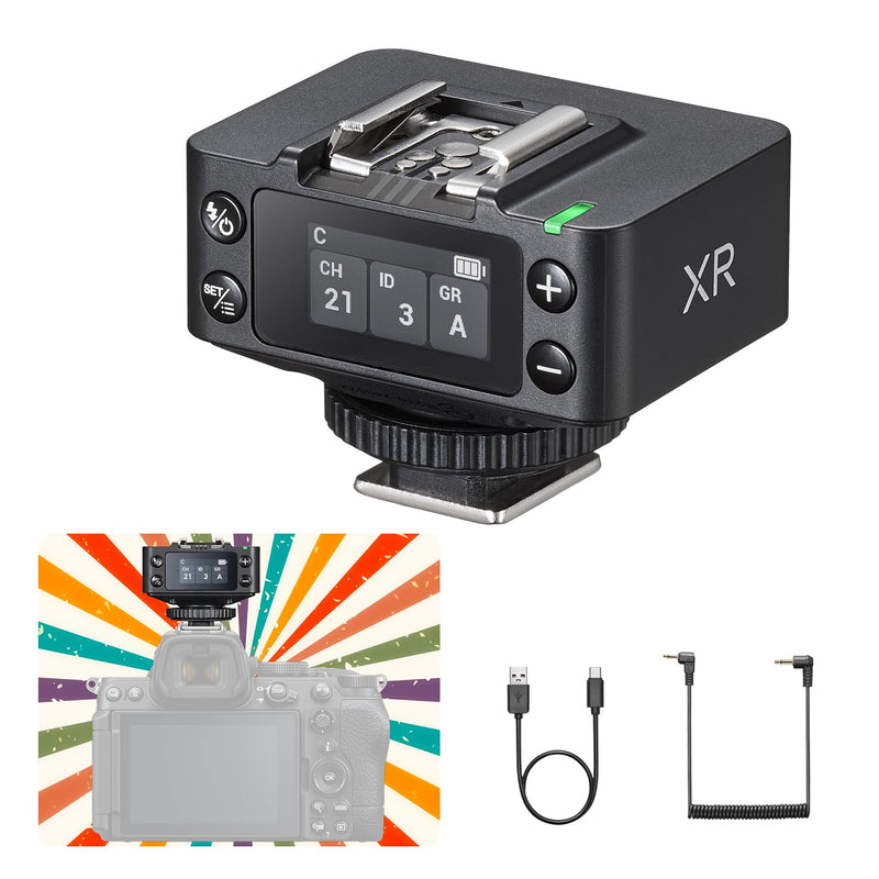 Godox XR-C XR-N TTL Wireless Flash Receiver for Canon Nikon, 2.4G HSS Trigger Sync with X3/X3Pro, 32 Channels Wireless Shutter Release, Built-in Battery, Upgrade of X1R XRS
