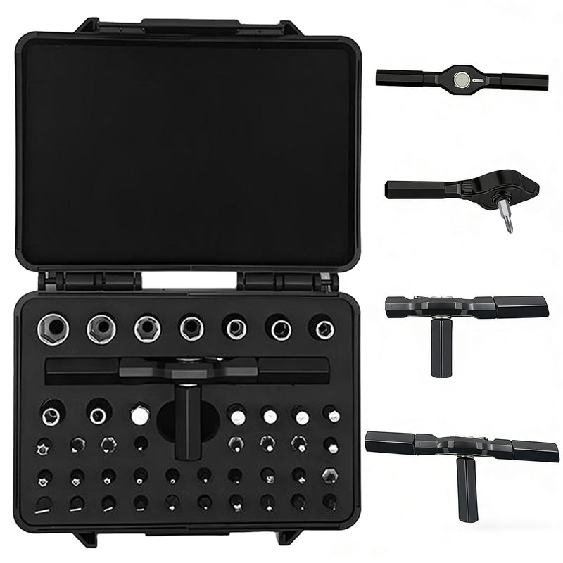 42 in 1 magnetic screwdriver set,Multi Bit Ratcheting screwdriver bit set with detachable handle,socket wrench,portable precision screwdriver set for DIY,PC,Electronics,Car & Bicycle Repair 42 In 1 Bits and socket Set