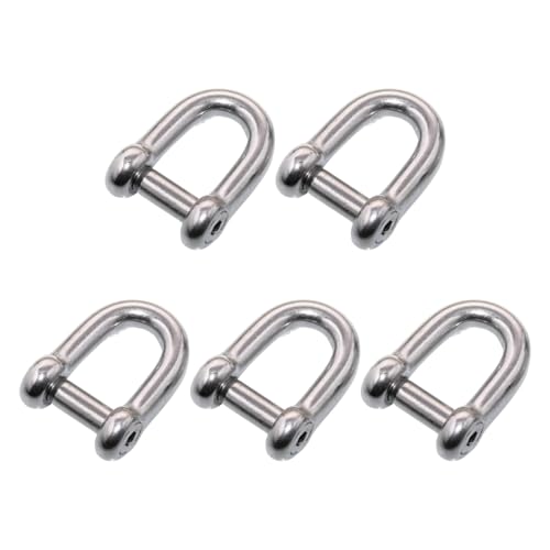 5Pcs M10 D Shackle Hex Sink Screw Pin, Max 1411LBS Load Capacity 5Pcs M10 D Shackle Hex Sink Screw Pin