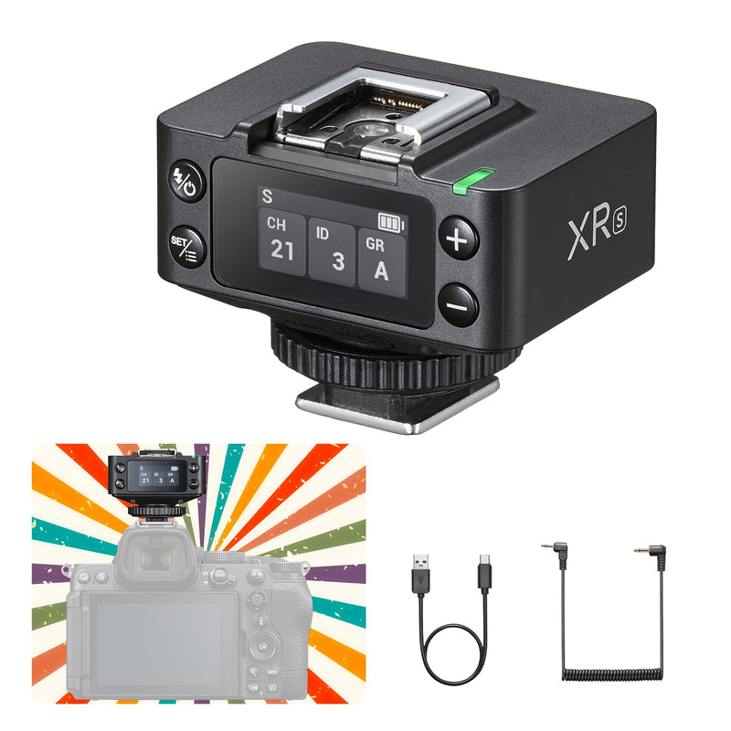 Godox XRS TTL Wireless Flash Receiver for Sony, 2.4G HSS Trigger for HVL-F60M/F60RM2, Sync with X3/X3Pro, 32 Channels Shutter Release, Built-in Battery XR