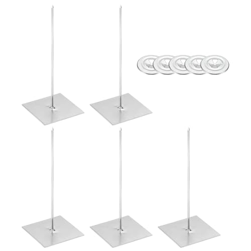 30 Set Self Stick Insulation Pins 4-1/8", Perforated Pins with 1.2" Self Locking Washers Aluminum Round Insulation Hangers Dome Cap Washers for Foam/Board/Wall/Floor/Ceiling 4-1/8" 30