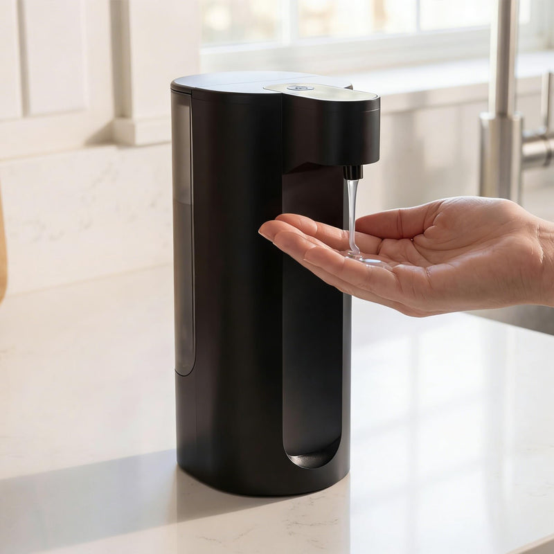 Automatic Soap Dispenser Touchless Dish Soap Dispenser 13.5oz/400ml with Infrared Sensor Type-C Rechargeable Liquid Dispenser for Bathroom and Kitchen Black