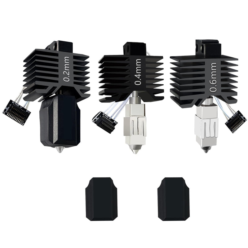 HzdaDeve Upgraded 3PK 0.2MM 0.4MM 0.6MM P1S/P1P Hotend Hot End Full Assembly Print Head Hardened Steel Nozzle Extruder Ceramic High Temperature Sensor Thermistor Kit Replacement for Bambu Lab P1S P1P 0.2MM+0.4MM+0.6MM