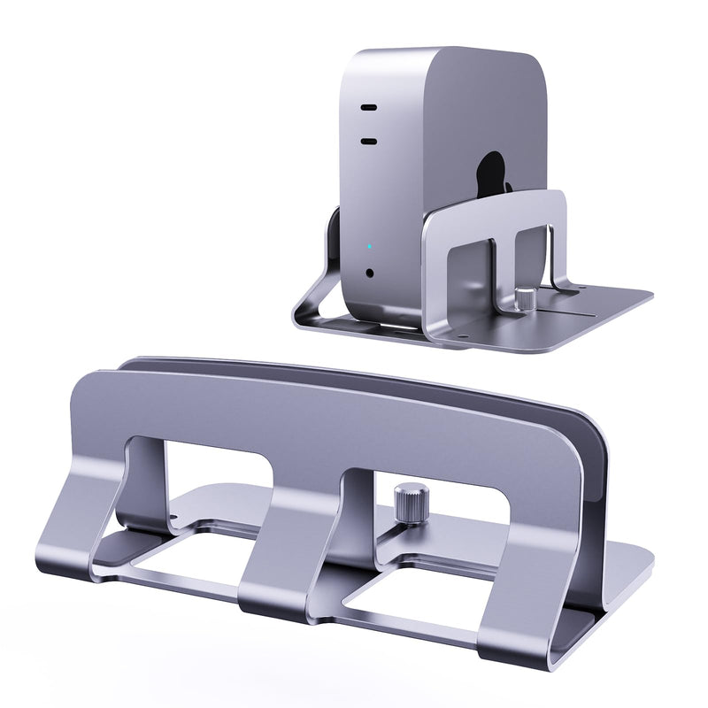 luminum Vertical Laptop Stand Dock Holder, Adjustable Slot Width 14-45mm | Space-Saving Upright Storage,for MacBook Pro Air,Mac,HP,Dell, Mac mini Computer Laptop Stand for Office Home, Up to 17" Silver-A