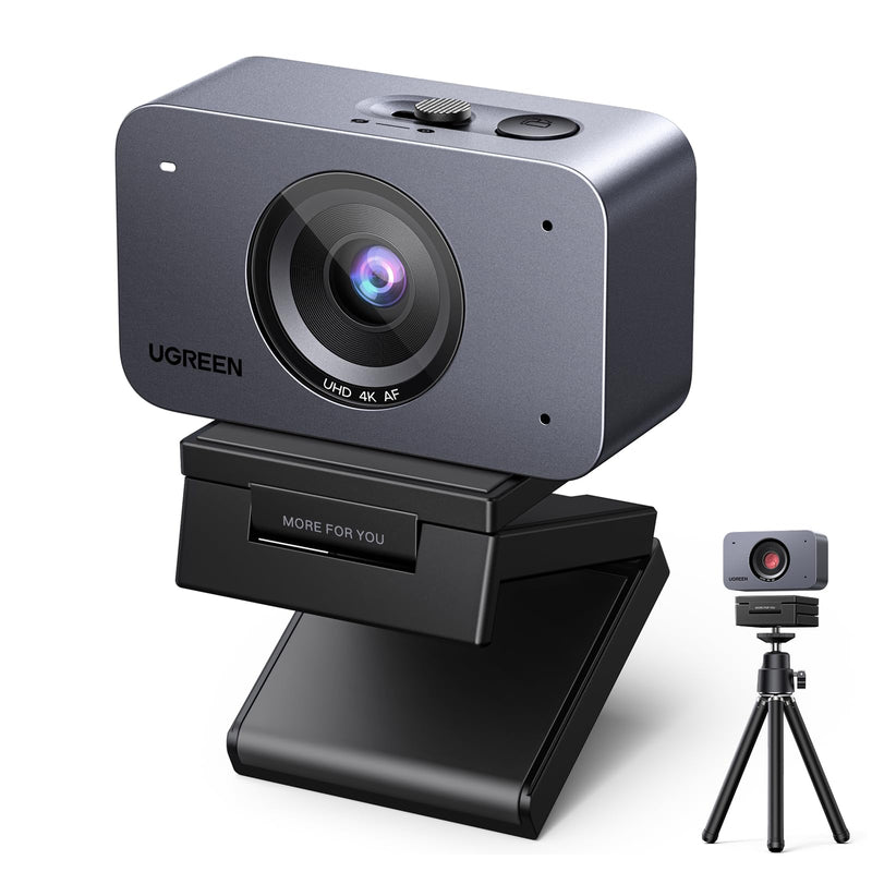 UGREEN 4K Webcam with 1/2.55" CMOS Sensor for PC/Mac | Auto Focus, 1080P 60FPS, Portrait Mode, Dual Mics, Privacy Cover, Live Streaming, Conference, Video Call, OBS, Zoom, Teams