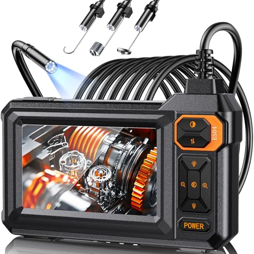 Endoscope Camera with Light, 1920P HD Borescope, 4.3" IPS Inspection Camera
