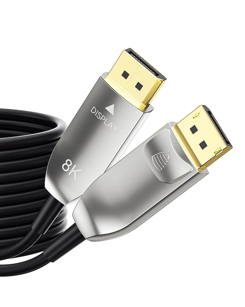 DisplayPort to DisplayPort Cable High Speed Display Port Cable DP Cable Compatible with Gaming PCs, Gaming Monitor, Multi-Monitor, G-Sync & FreeSync DSC-Free-15FT 15FT-Fiber