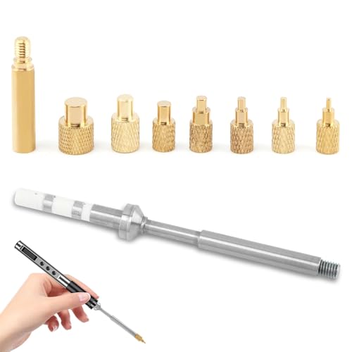 Heat Set Insert Tool M2 M2.5 M3 M4 M5 M6 M8 Hot Mel-t Brass Knurled Nut Embedded Insertion Tip Adapter Kit 3D Printed Parts Install for TS100 TS101 Pine64 936 Soldering Iron Heat Set Insert Tool Kit Silver+gold