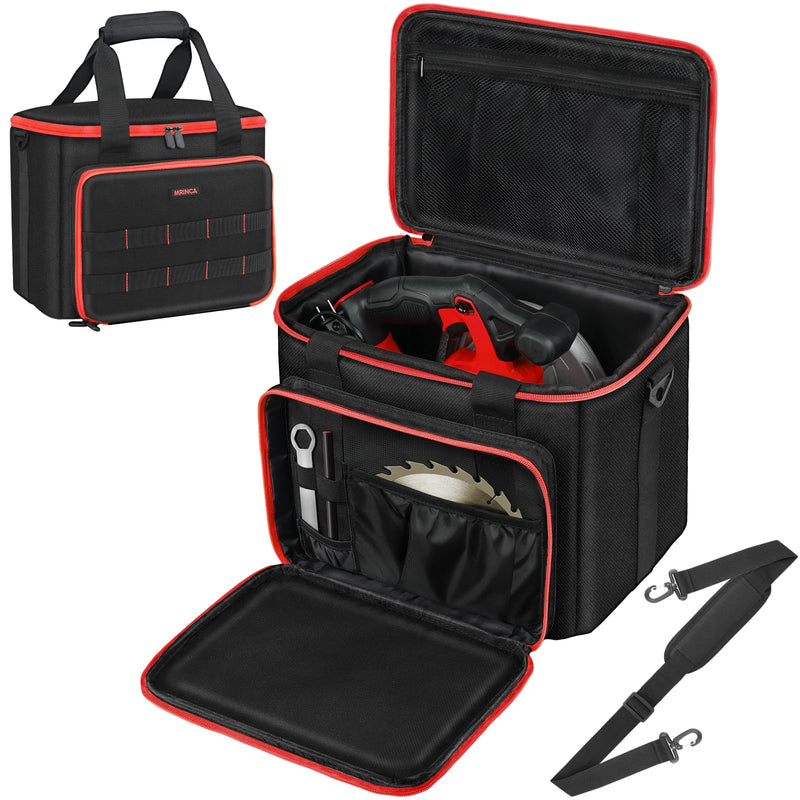 Tool Bag Compatible with Milwaukee M18 2630-20 Circular Saw, DEWALT 20V MAX DCS391B/DCS565B, Circular Saw Case with Battery Compartment & Blade Organizer, Portable Design, Case Only Red