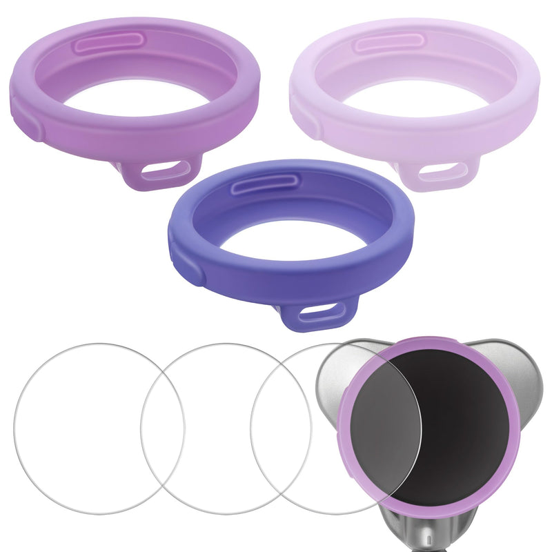 Stethoscope Protection Kit Compatible with EKO Core 500, 3 2.5D Tempered Glass Screen Protectors & 3 Stethoscope Chestpiece Cover, Compatible with EKO Core 500, Dustproof, 9H (Purple) Gradient Purple