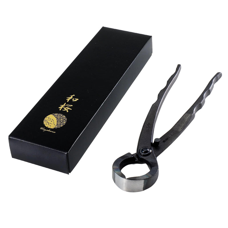 Wazakura Hand Forged Bonsai Root Cutter MADE IN JAPAN 6.7 inch (170 mm), Black Carbon Steel Bonsai Tree Cutter for Branch and Roots, Multipurpose Japanese Gardening Tools (Wave-Grip) Wave-grip