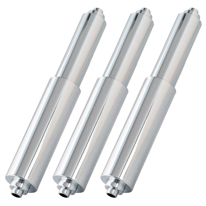 Qualihome Universal Plastic Spring Loaded Toilet Paper Roll Holder Replacement Rod (3, Chrome) 3