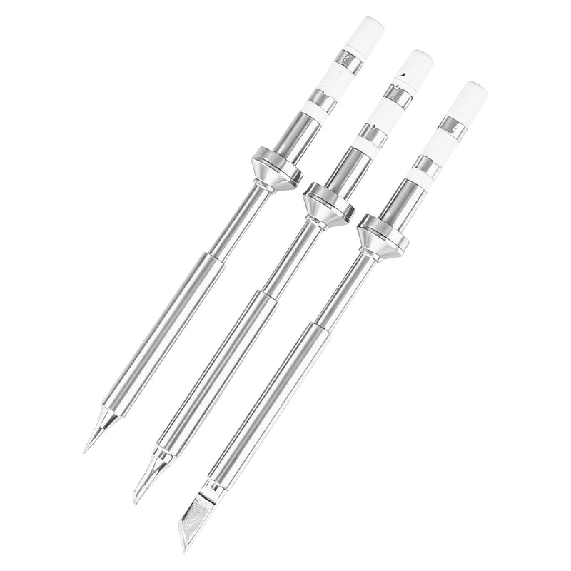 3PCS Soldering Iron Tips,TS100 Series Rapid Heating Replacement Tip for Pinecil TS100 | TS101 Soldering Iron,Easy to Instal Solder Accessories (TS100-3) TS100-3
