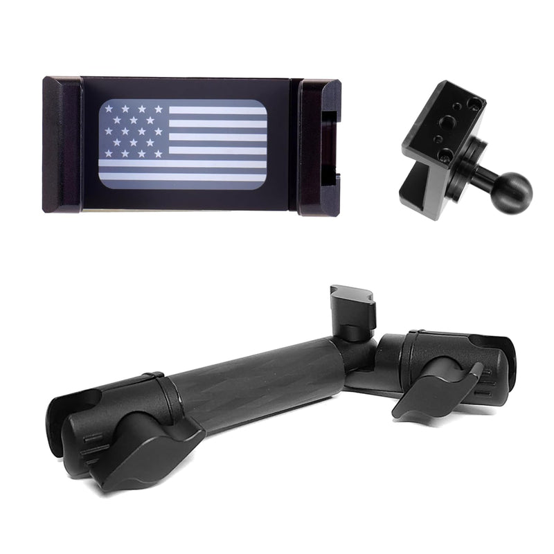 WXRYLYN Univesal Phone Mount and 60-10mm Locking Carbon Fiber Kevlar Mounting Arm with Articulating Joint Dual 20mm Socket Ends