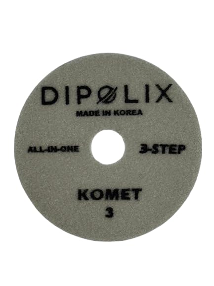 3-Step Diamond Polishing Pads – 4” Wet/Dry All-in-one Stone Pads for Granite, Marble, Quartz, Engineered Stone, Concrete, Countertop, Made in Korea (Only Step 3, 3 Pieces)