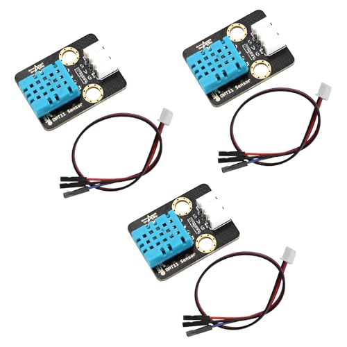 3pcs ESP32 DHT11 Temperature Humidity Sensor Module for Arduino, 3.3V-5V Digital Temperature Humidity Sensor with Wires, Humidity Measure 5%-95% Temperature Measure 0-50℃, DIY Electronic Practice 3 PCS