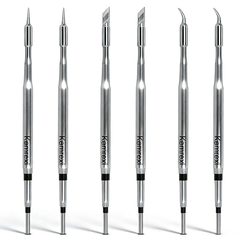 6 Pcs C210-K/I/IS Soldering Iron Tips Compatible with JBC/Sugo/Aifen/Quick/Yihua/T210/T26/A9 Soldering Station, Solder Tips Replacement, Rapid Heating, Minimum Required Power 12W