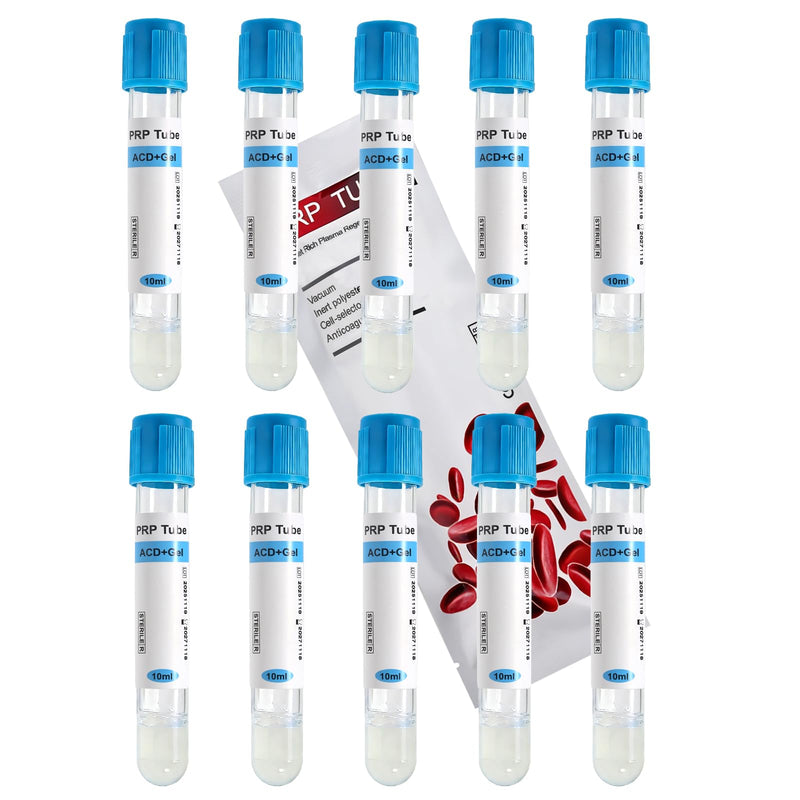 10mL PRP Processing Tubes with ACD & Separation Gel, 10 Pack | Individually wrapped tubes designed for laboratory sample preparation and separation workflows.