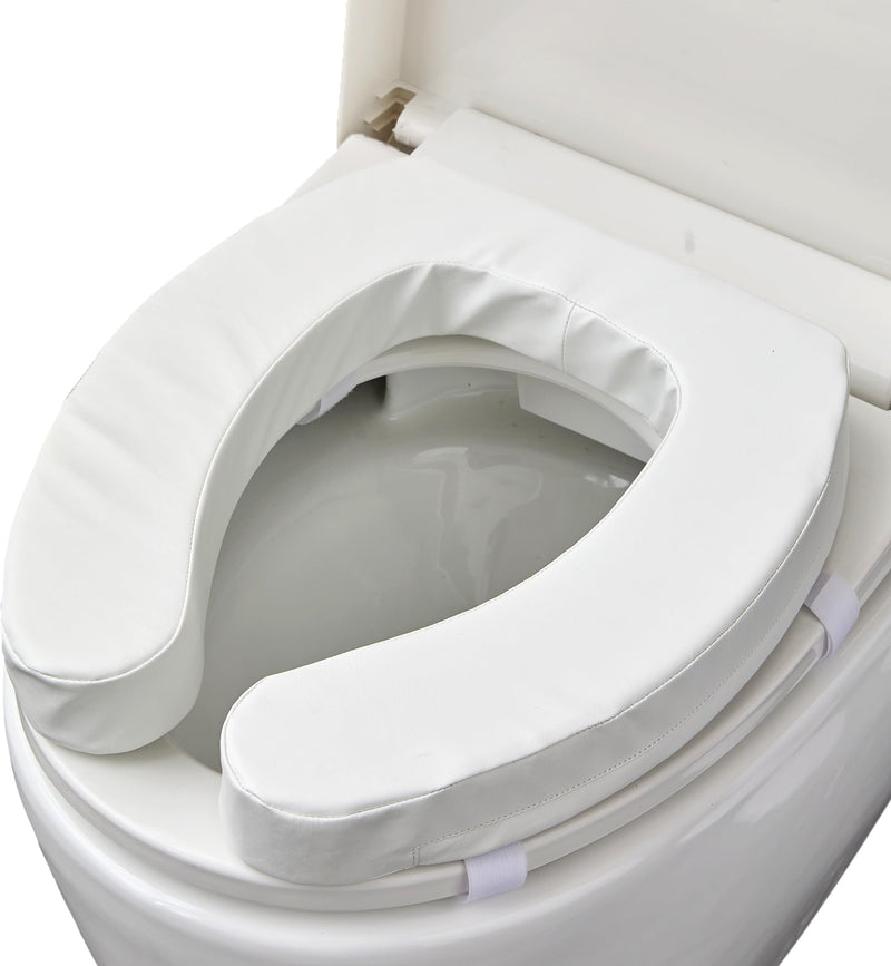 Toilet Seat Riser Cushion for Seniors, Raised Padded Bathroom Riser with Soft Foam, Portable Seat Elevator for Post Surgery Recovery, Hip & Knee Pain Relief, Arthritis Support & Low Toilets 2 Inches