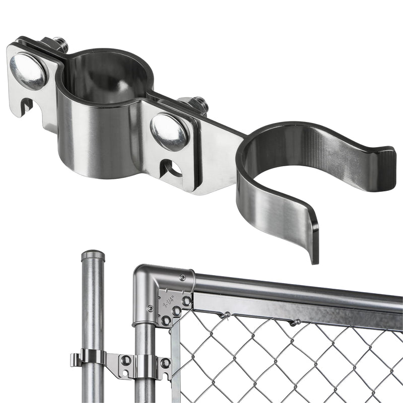 Stainless Steel 1-3/8" x 1-3/8" Chain Link Gate Latch （Fit 1-3/8" Gate Frame）, Heavy Duty Chain Link Fence Gate Fork Latch with Hole for Padlock 2Pack 1-3/8"x1-3/8" 2