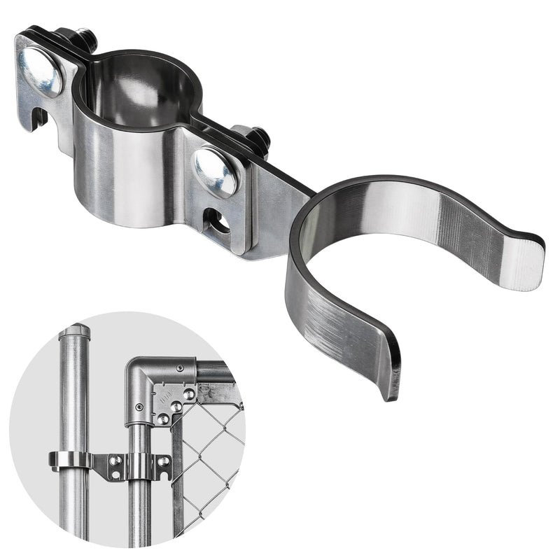Heavy Duty Stainless Steel 1-3/8" x 1-7/8" Chain Link Fence Gate Fork Latch with Hole for Padlock（Fit 1 3/8" Gate Frame） 1Pack 1-3/8''x1-7/8''-1P
