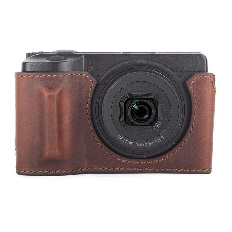 MUZIRI KINOKOO Genuine Leather Case for Ricoh GR IV/GR III/GR III X | Protective Case for GR IV/GR III/GR IIIX Camera,with Opening Bottom and Hand Grip Design,with Screw for Tripod Mounted -Brown Brown