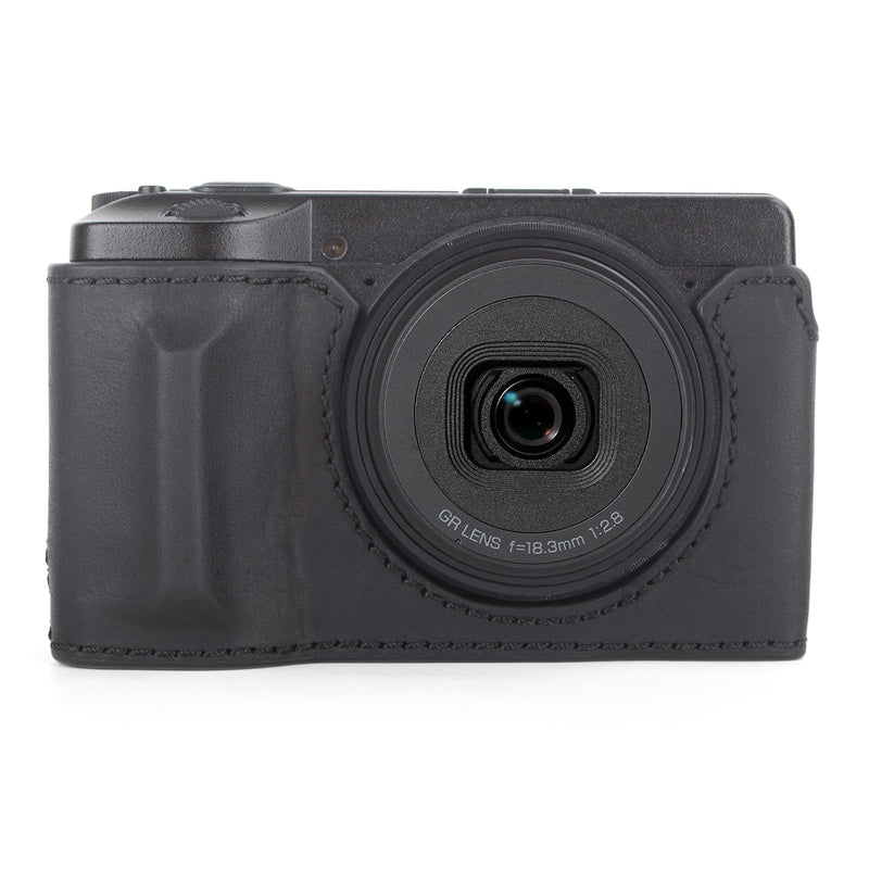 MUZIRI KINOKOO Genuine Leather Case for Ricoh GR IV/GR III/GR III X | Protective Case for GR IV/GR III/GR IIIX Camera,with Opening Bottom and Hand Grip Design,with Screw for Tripod Mounted -Black Black