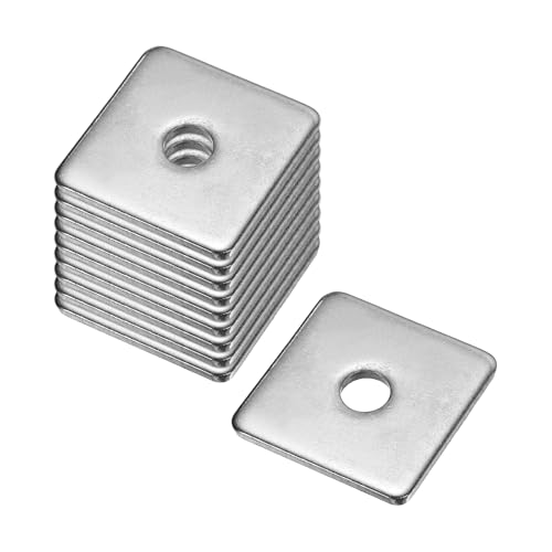 uxcell Square Washer, 10Pcs M8x35x35x3mm 304 Stainless Steel Square Plate Washers Flat Pad Spacer Gasket for Hardware Fastener 10