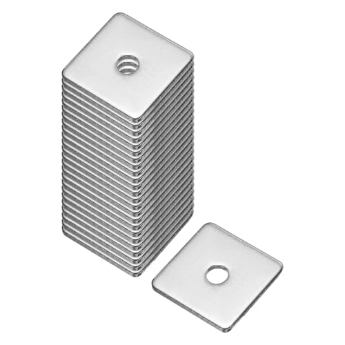  [AUSTRALIA] - uxcell Square Washer, 25Pcs M5x25x25x2mm 304 Stainless Steel Square Plate Washers Flat Pad Spacer Gasket for Hardware Fastener 25