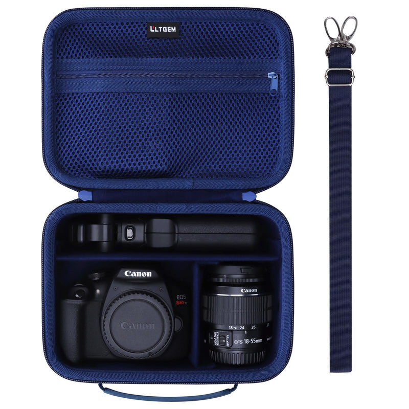 Small Camera Case Bag for Canon EOS Rebel T7/R50//R100 DSLR Camera Navy | Hard Carrying Travel Case for Canon EOS Rebel T7/R50//R100/R6 Mark II/R8/R6 Mark III/R50 V/T6/R10/R5 Mark II DSLR SLR Camera Navy Blue Small