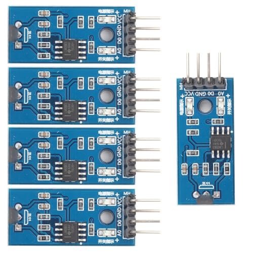 5Pcs 3144E Hall Effect Sensor Switch – Magnetic Detector Module for Motor Speed Counting, 3.3-5V Digital Output with Dual LED Indicators