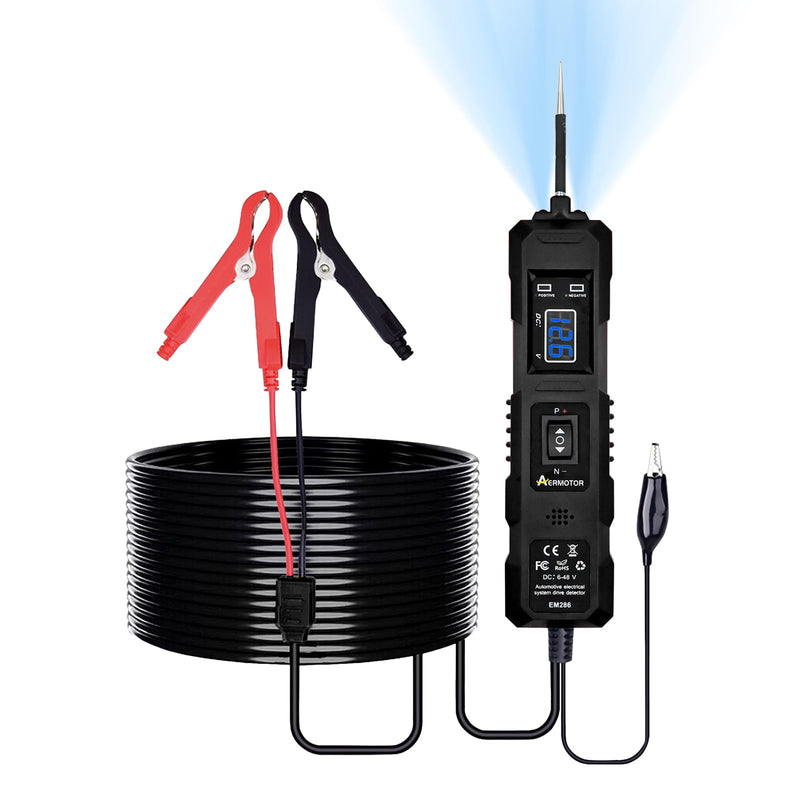 6V-48V DC Car Power Circuit Probe Tester with Dual LED Lights,Electric Circuit Tester Automotive,Fuse & Voltage Tester,Electrical Automotive Digital Display Short Finder with 4.5M Cable