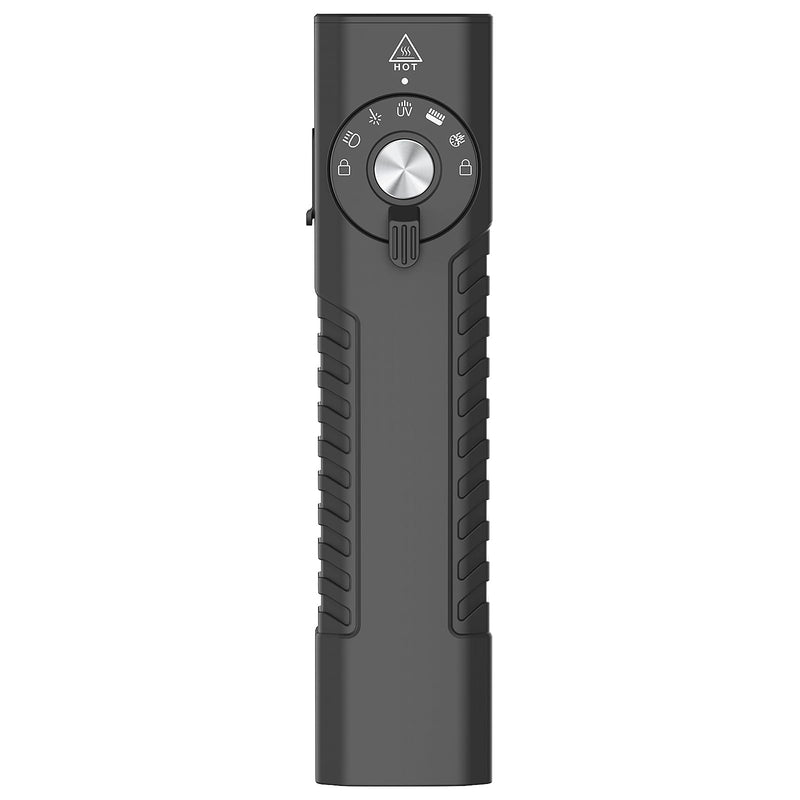 Solofish 1400 Lumens Aluminum EDC Flashlight with Green Beam, UV and 100lm Utility Light Combo, Rechargeable 4-in-1 Portable Pocket Light with Strobe for Emergency