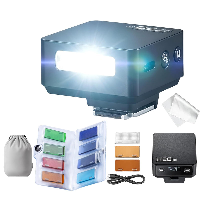 Godox iT20R Mini TTL Flash with MA01 Magnetic Mount for Ricoh GR III Series | Compatible with Ricoh GR III, GR IIIx and HDF Models, 700+ Full-Power Flashes, 1.5s Recycle Time, USB-C Charging and Filters