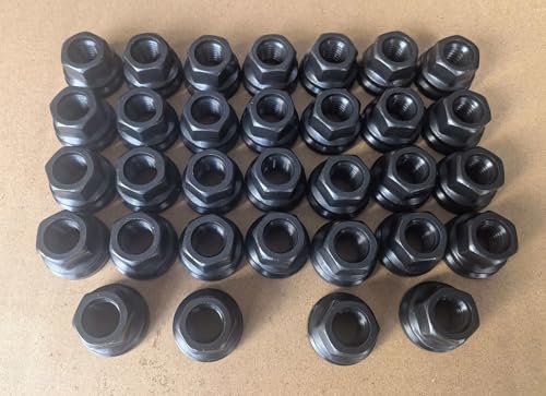 32pcs M14*2 Factory Style Open-end Flange Flat Lug Nuts 611-196 Replacement for 1999-2002 Ford F-250 F-350 F-450 F-550 F53 Super Duty (32) 32