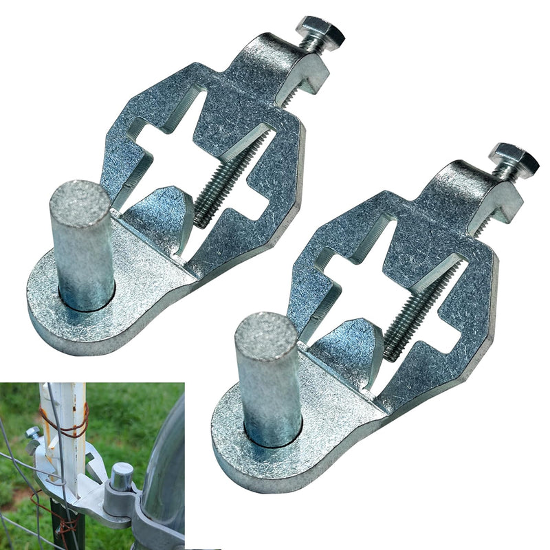 Heavy Duty T-Post Gate Hinge – Galvanized Steel Fence Hinge Pins for Chain Link Fence, Farm, Garden & Backyard Gates
