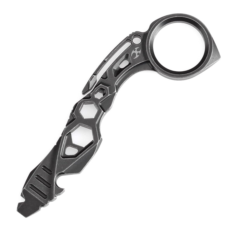 KANSEPT PryMate Blackwash Titanium Pry Bar Multitool with Glass Breaker, Bottle Opener, Hex Bit, Pocket Cilp or Keychain for Your Versatile Companion for Everyday Carry and Camping Accessories G008A2