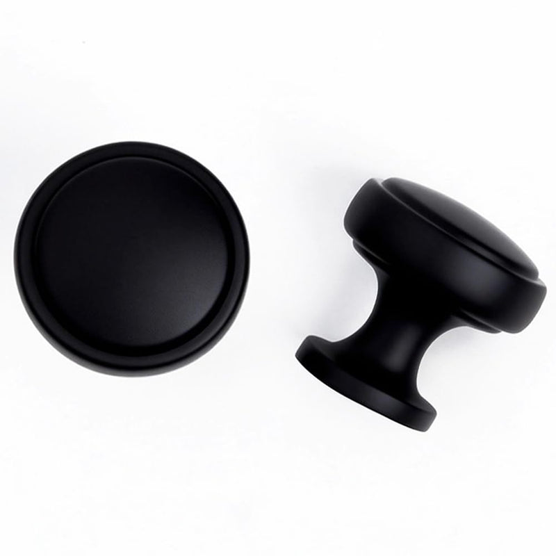Soft-Touch Black Solid Zinc Alloy Cabinet Knob 16 Pack Round Knurled Cabinet Handle Hardware Drawer Pulls (16, Soft-Touch Black)