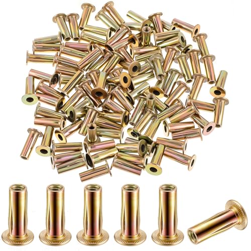 50 PCS 5/16-18 Rivet Nuts, Multi Grip Threaded Insert Nut Kit, Zinc Plated Steel Flat Head Nutserts for Sheet Metal, Automotive, DIY Repair 50
